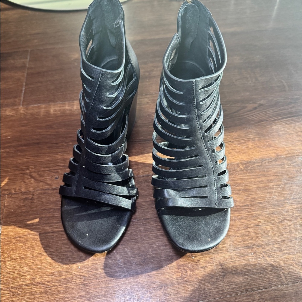 Isola Black Strappy Heels